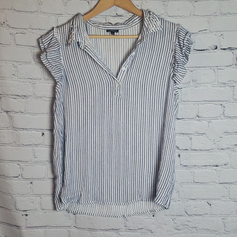Hannah Stripped Blue Top